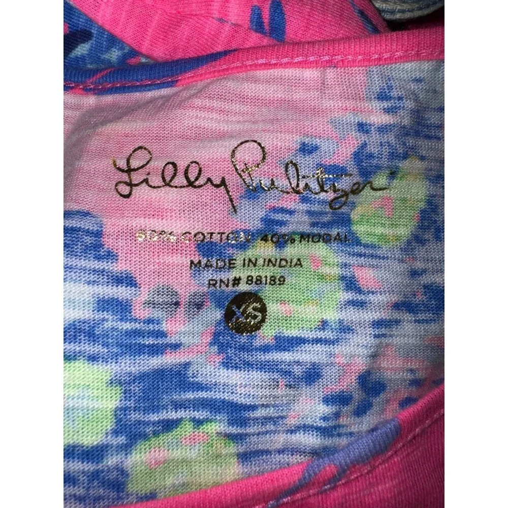 Lilly Pulitzer Womens Pink Floral 3/4 Sleeve Dress Size XSmall - Picture 6 of 7